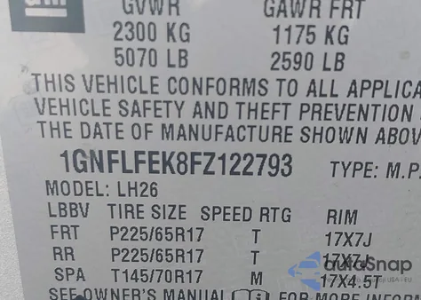 2015 Chevrolet Equinox 1Lt z USA, uszkodzony, nr VIN 1GNFLFEK8FZ122793